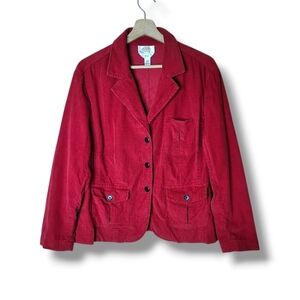 Talbots Vintage Red Corduroy Jacket Size 16W Petite
